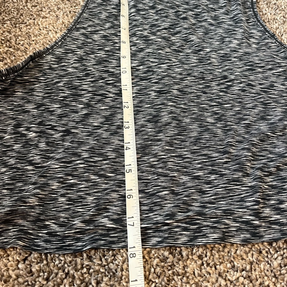 Lululemon Womens 8 Cinch Me Up Tank Spaced Out Space Dye Black/White Crop Active - Picture 7 of 11